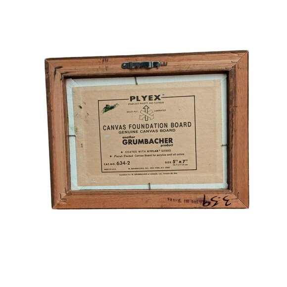 Original Mountain Landscape Painting In Wood Frame 6.75" x 8.75" Signed By Artis - Picture 4 of 12